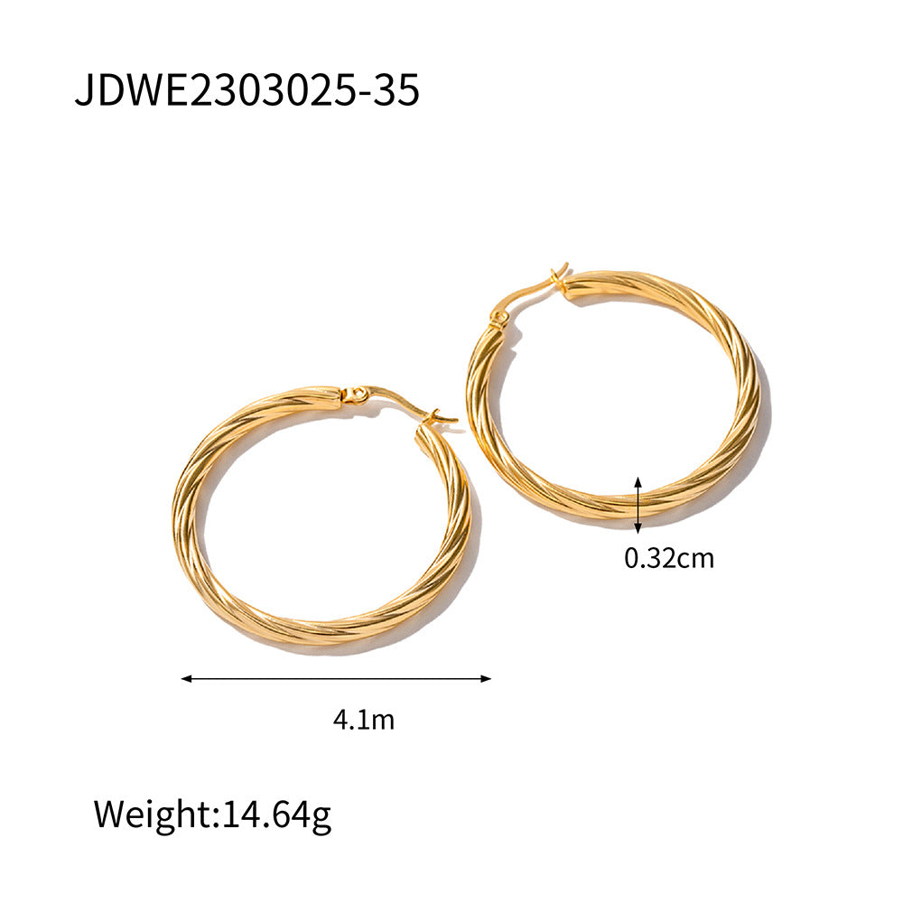 Josselin Cable Hoop Earrings - JDWE2303025-35 [1N8DQ5MU]
