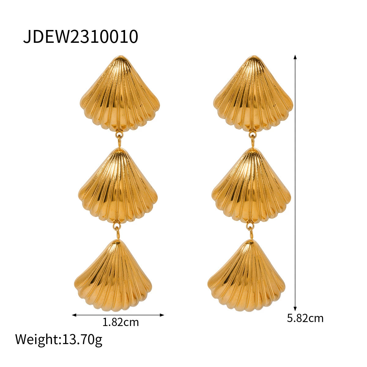 Alea Coastal Charm Earrings - Textured Conch [8184YJDP]