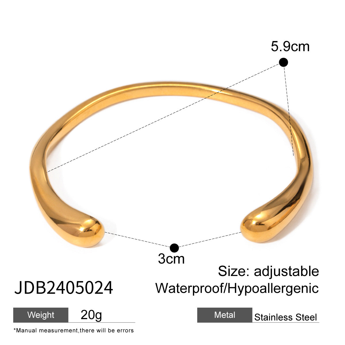 Kenslee Golden Pearl Cuff Bracelet - JDB2405024 [12YT6YUC]