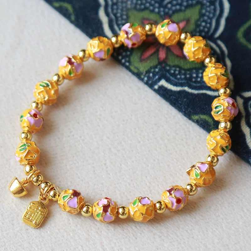 Ayaat Enamel Bloom Bracelet - Yellow Peony [82BI58LH]