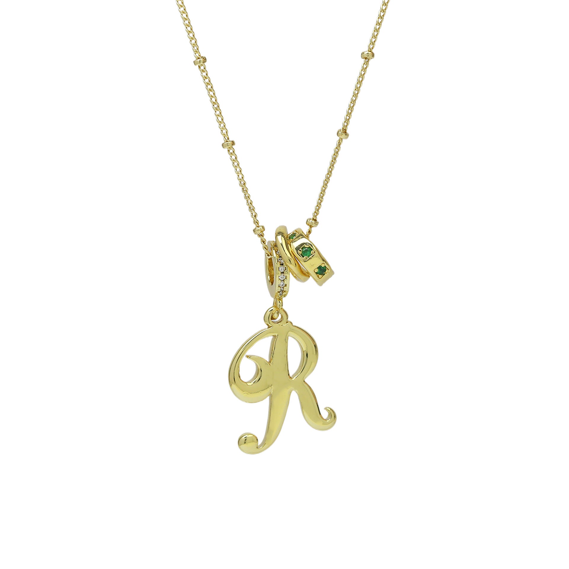 Jovi Cursive Initial Necklace - Gold R [Y7WP6K7J]