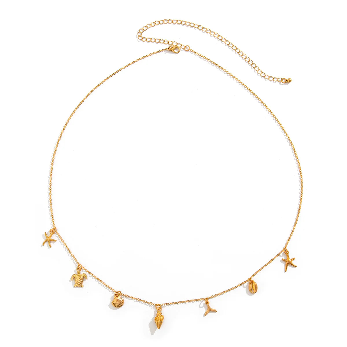 Ottilie Seashell Starfish Waist Chain - Fish Tail Starfish Gold