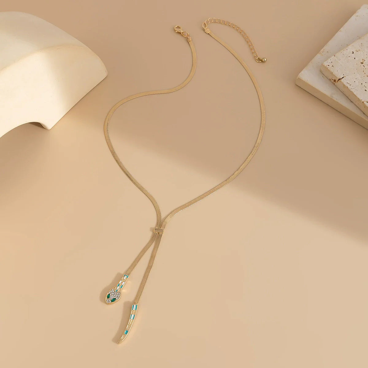 Kinsleigh Serpent Chain Necklace - Style Three Gold