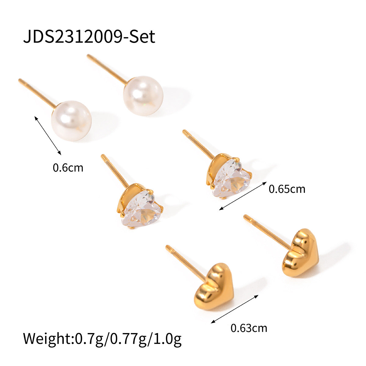 Kaiah Three-Pair Earring Set - JDS2312009-Set [ARGJSPY3]