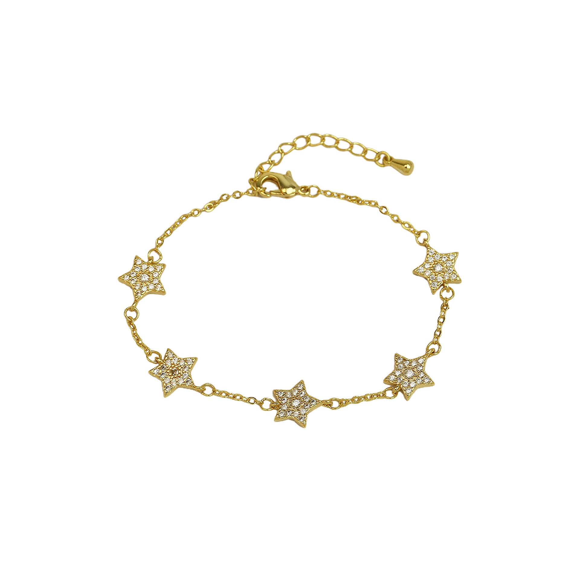 Ely Zircon Charm Bracelet - Star White Zircon [ANYOV7RT]
