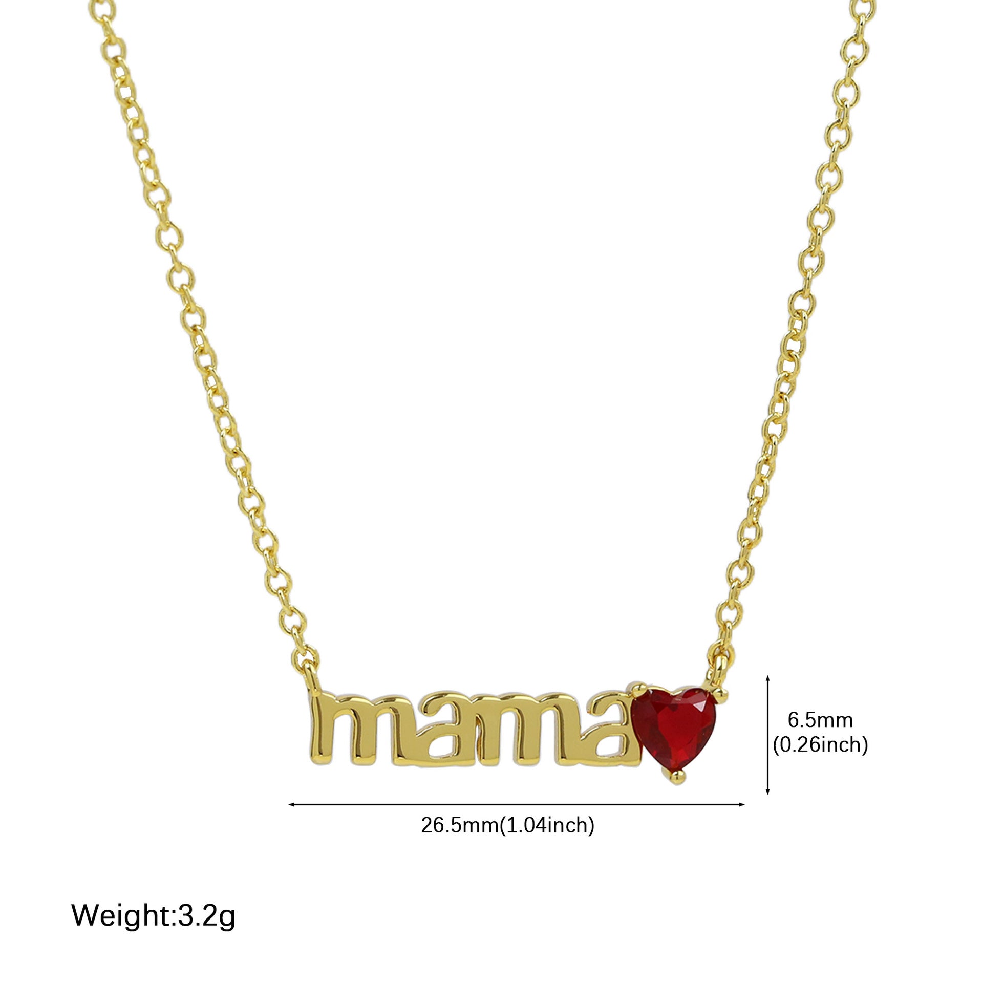 Takiyah Mama Pave Heart Necklace - Rose Gold Tone [6A74LS0Z]