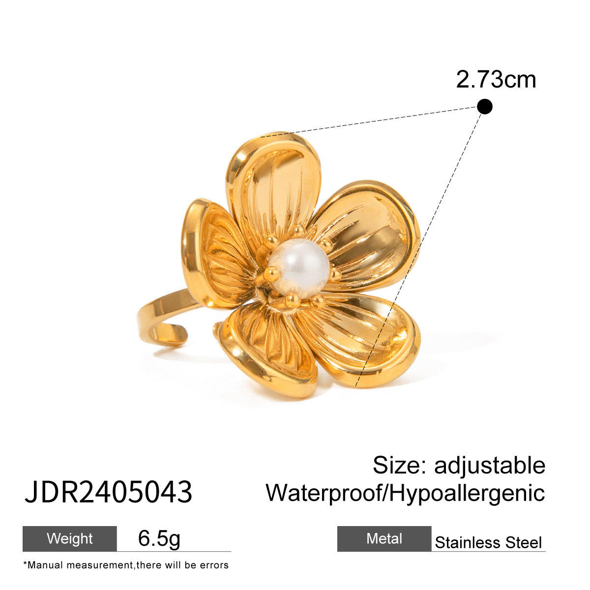Adama Floral Pearl Ring - JDR2405043 [9E2KNU8R]