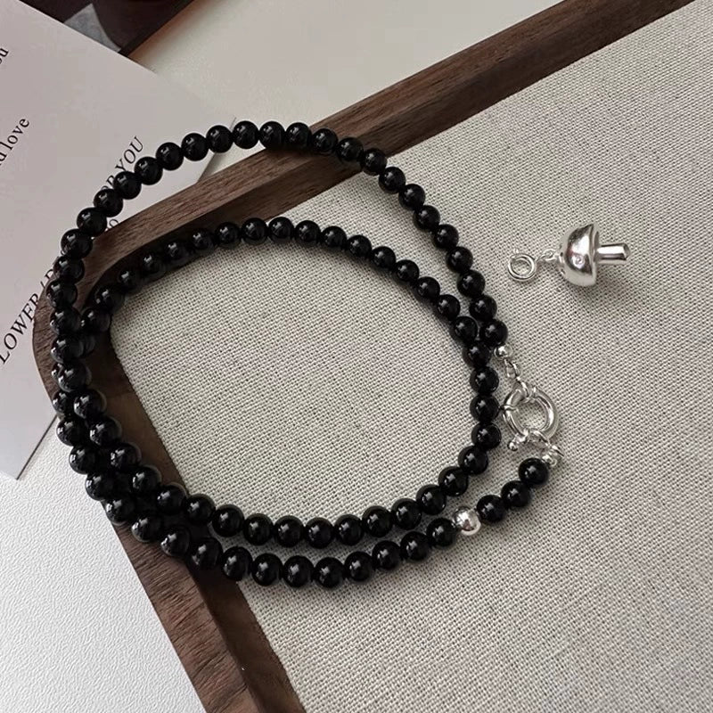 Sydney Beaded Mushroom Choker - Detachable Mushroom Beaded Necklace [080P32H4]