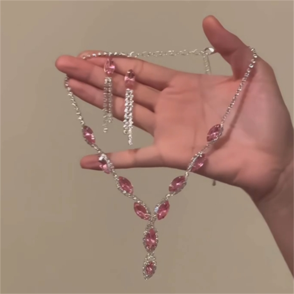 Melissa Pink Teardrop Set - Necklace & Earring Set