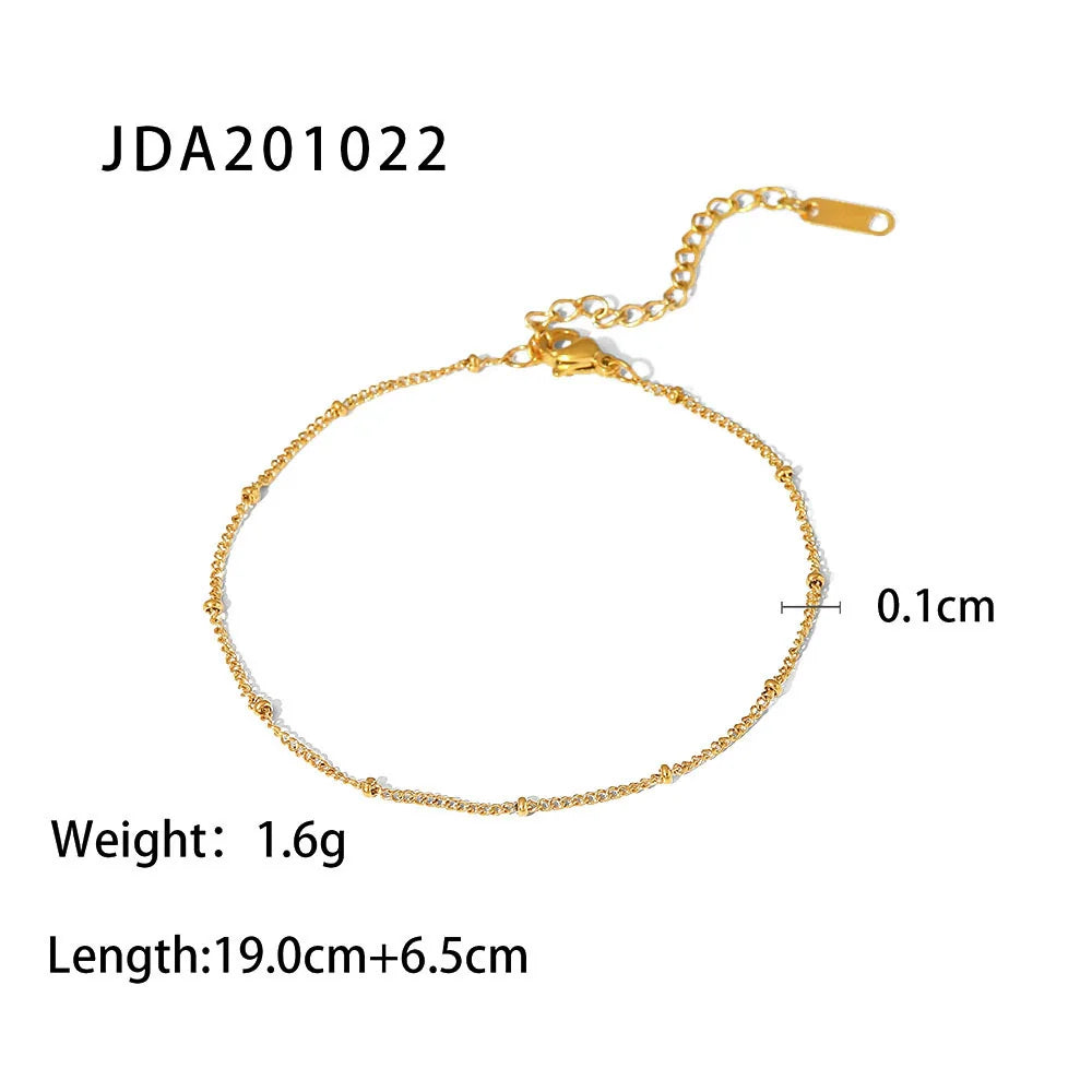 Carmella Gold Beaded Anklet - JDA201022