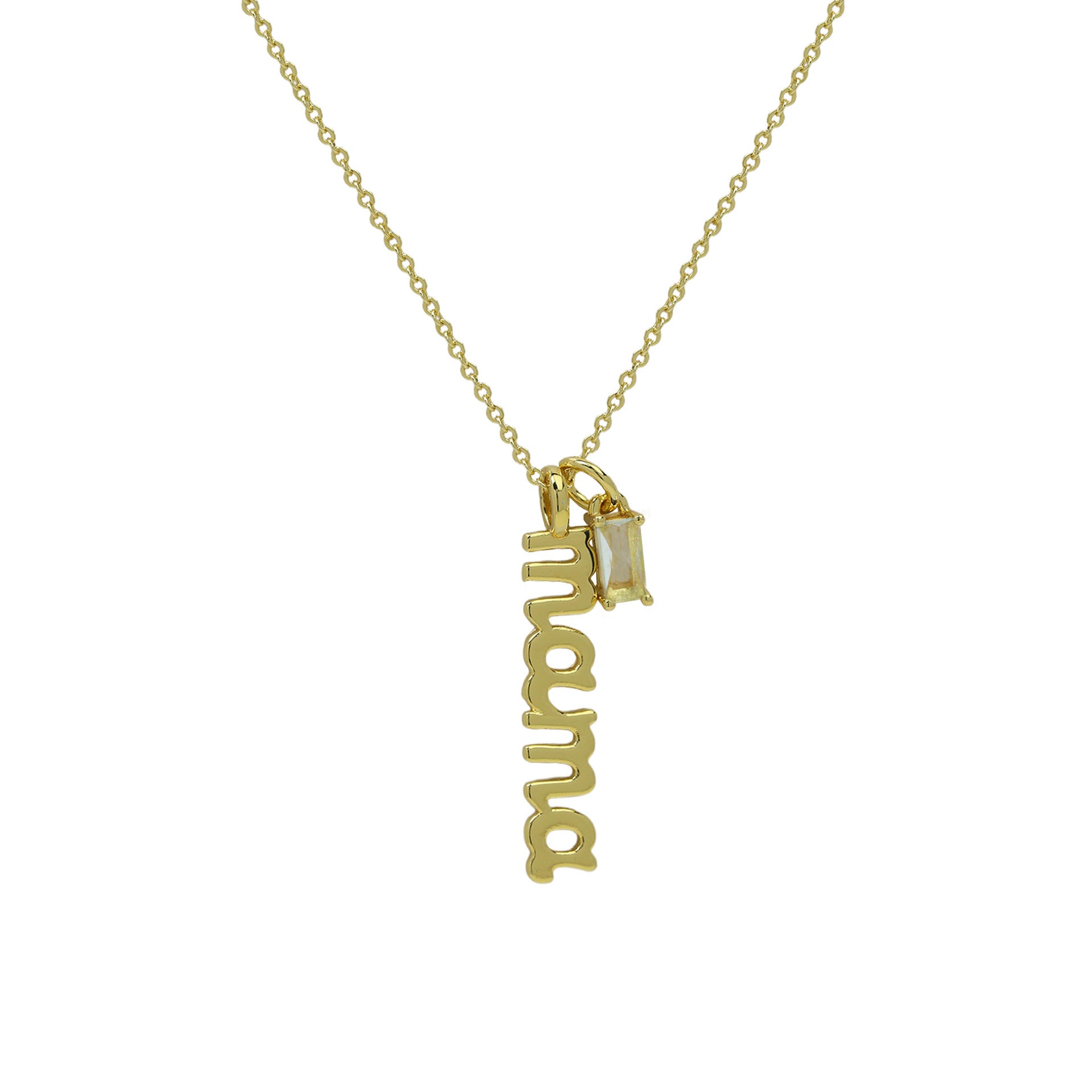 Adaly Birthstone Mom Pendant Necklace - March Birthstone [RTE24EIQ]