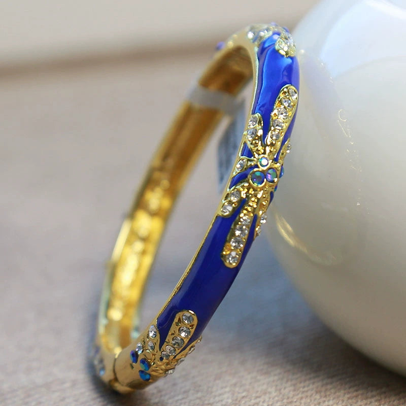 Kyanna Diamond Cloisonné Bracelet - Blue (5.6cm) [JOD8ZH8C]