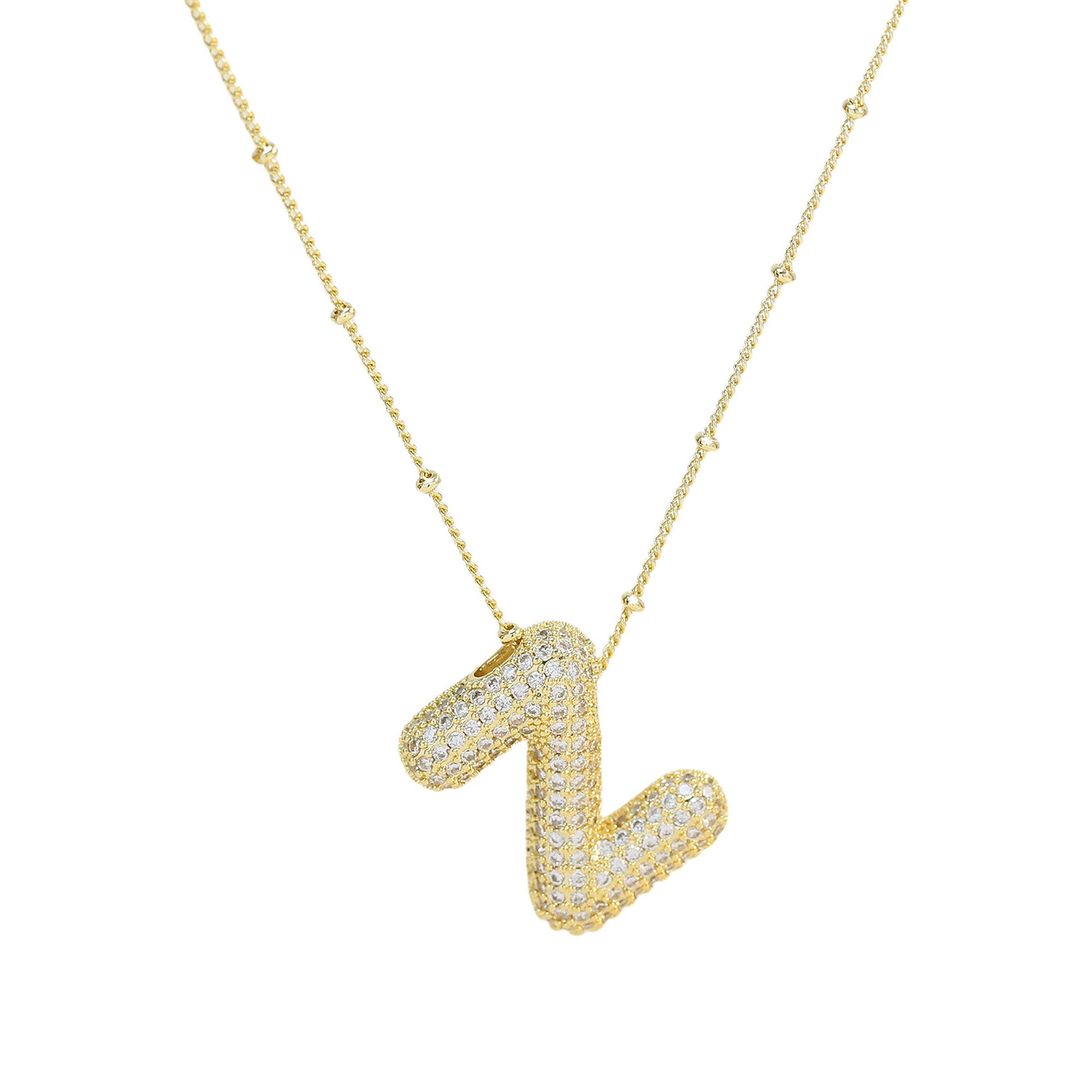 Fynlee Bubble Initial Necklace - Gold Z [CFVEA43D]