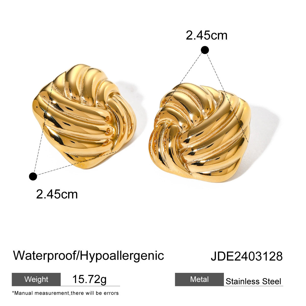 Myrah Square Threader Stud Earrings - JDE2403128 [550MUGGK]