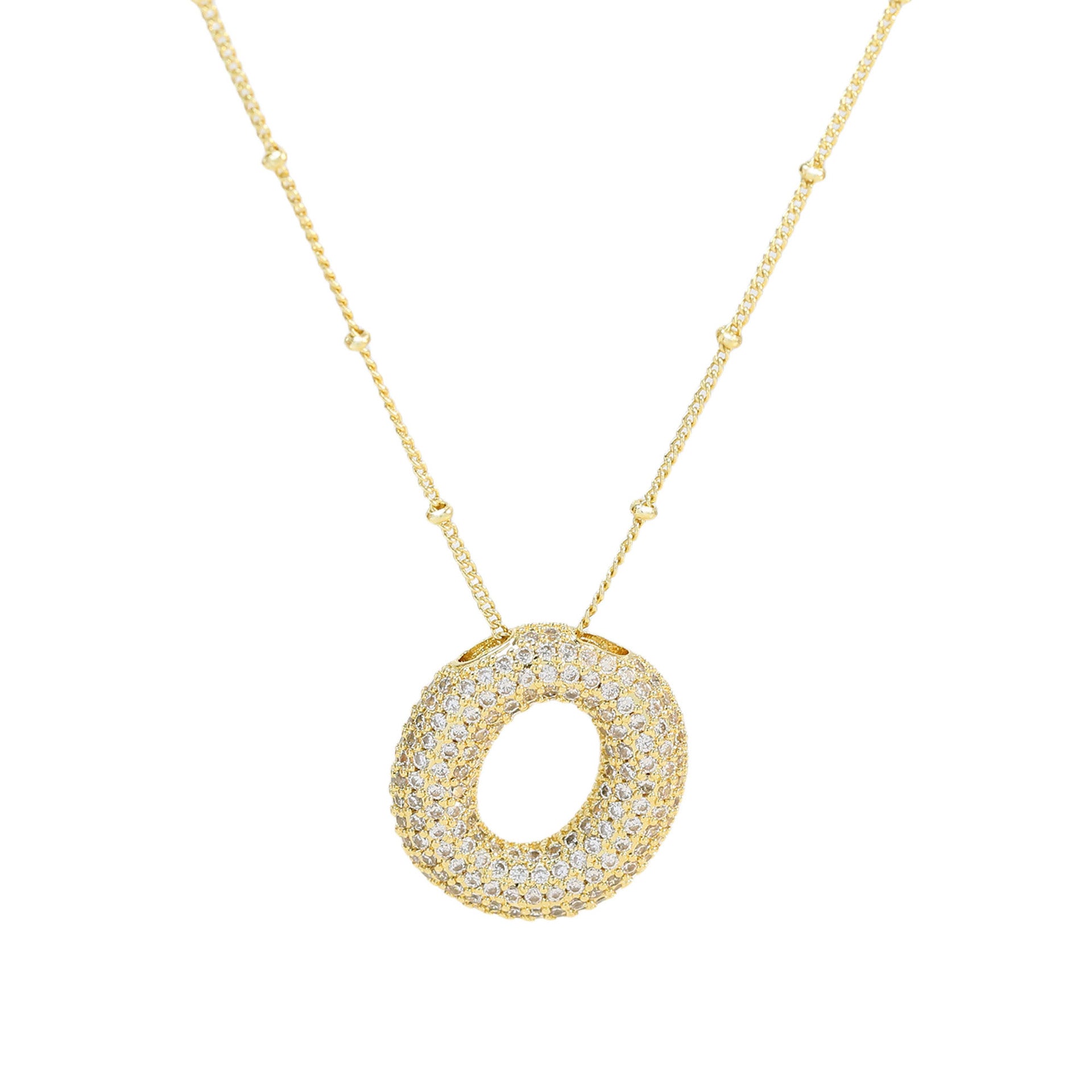Fynlee Bubble Initial Necklace - Gold O [9AHG51UT]