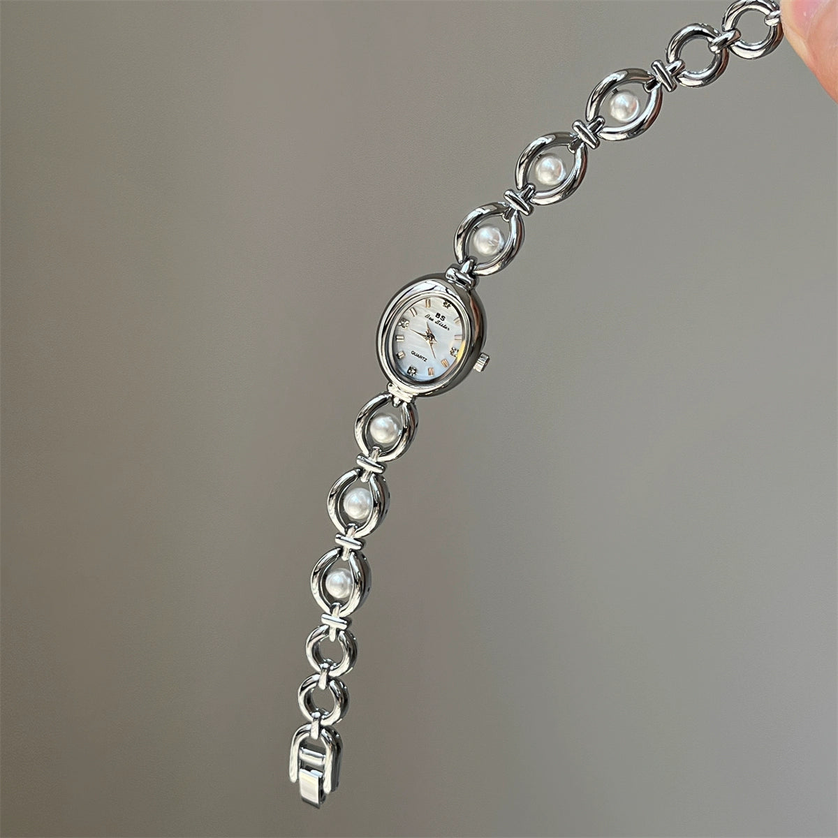Emberlynn Retro Bracelet Watch - Pearl Silver White [UTM7OONQ]