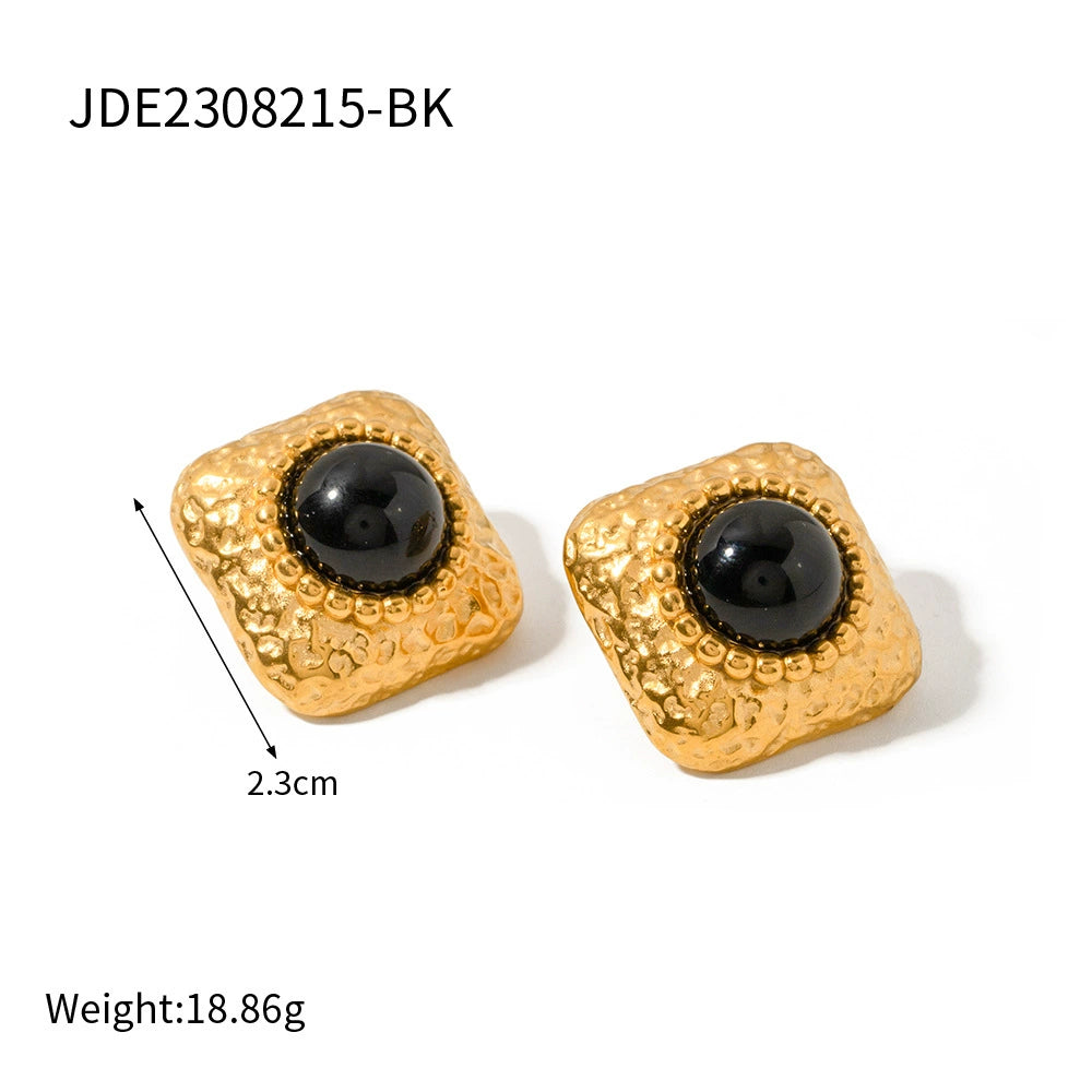 Amaryllis Oil-Drip Agate Earrings - JDE2308215-BK [1UNBSEQ6]