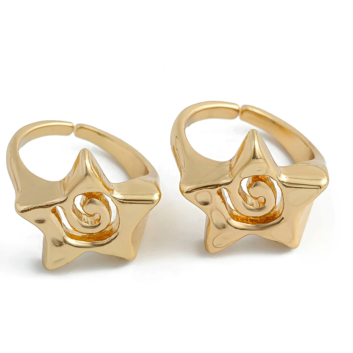 Sehaj Celestial Ring Set - Spiral & Spiral Light Gold