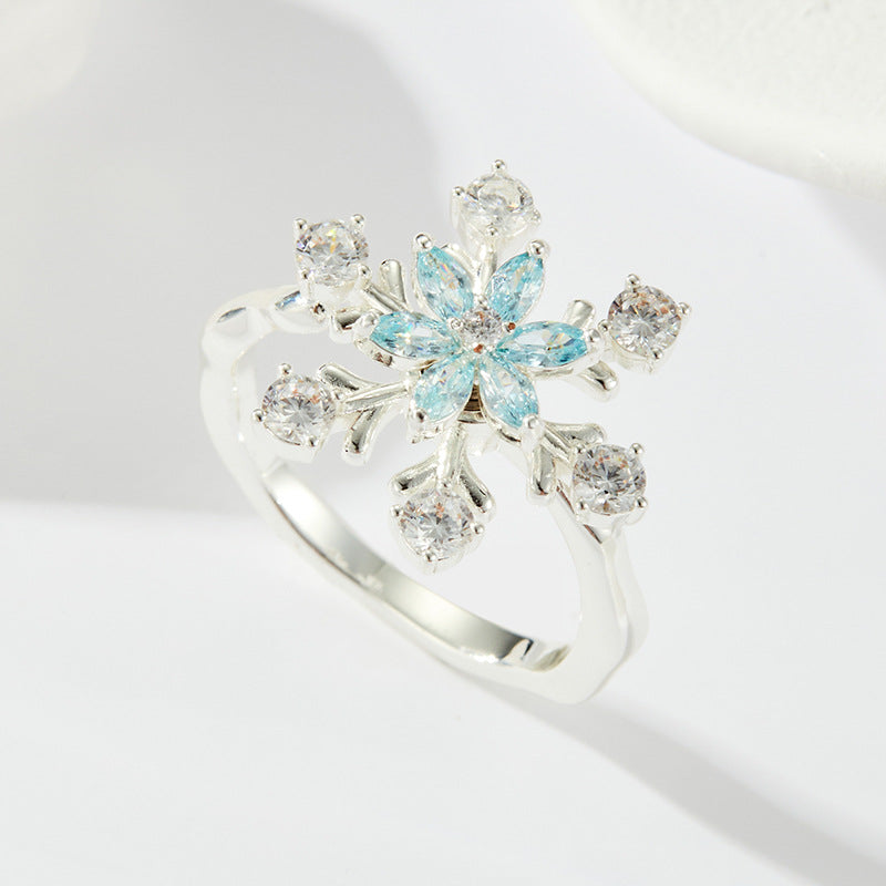 Haley Rotating Snowflake Ring - Silver Tone [WHWX0WQ2]