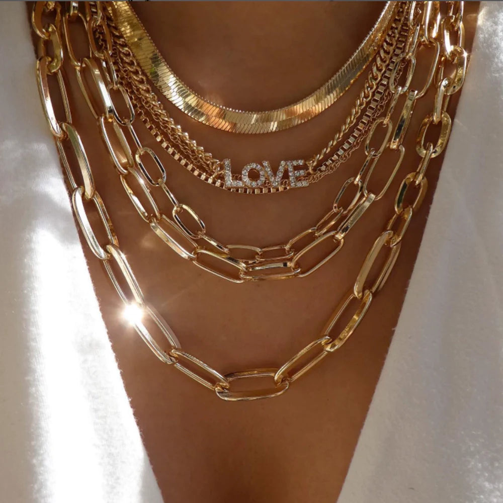Jaqueline Multilayer Moon Pendant Necklace - CS8898-31