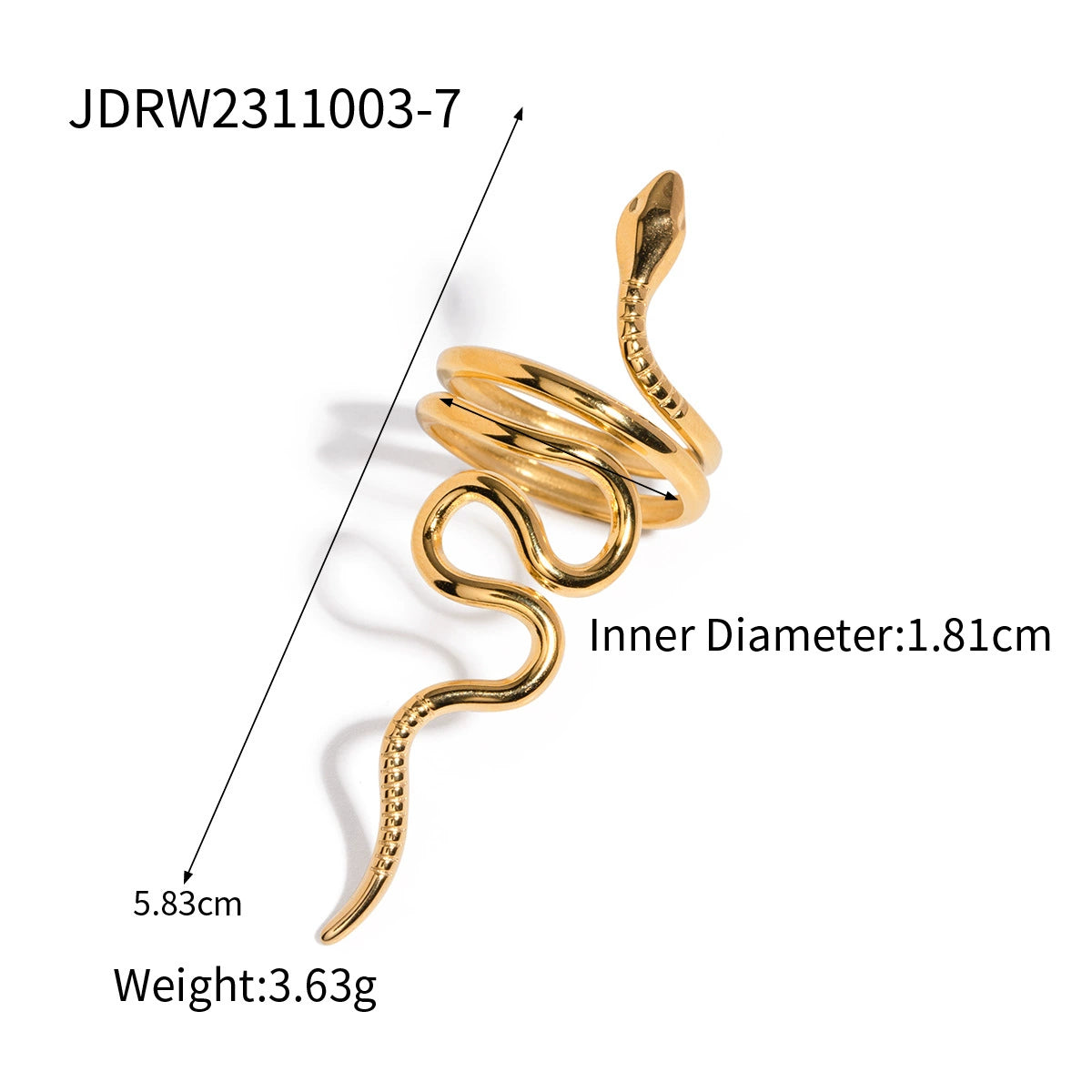 Airabella Serpent Open Ring - JDRW2311003-7 [ISOL14A4]