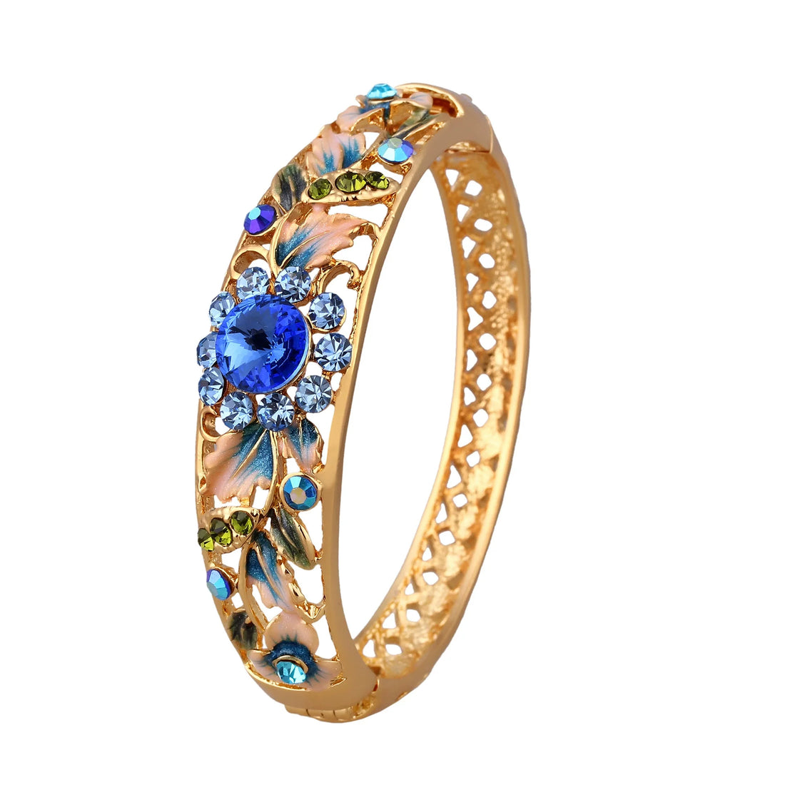 Brylee CloisonnŽ Floral Bracelet - Blue