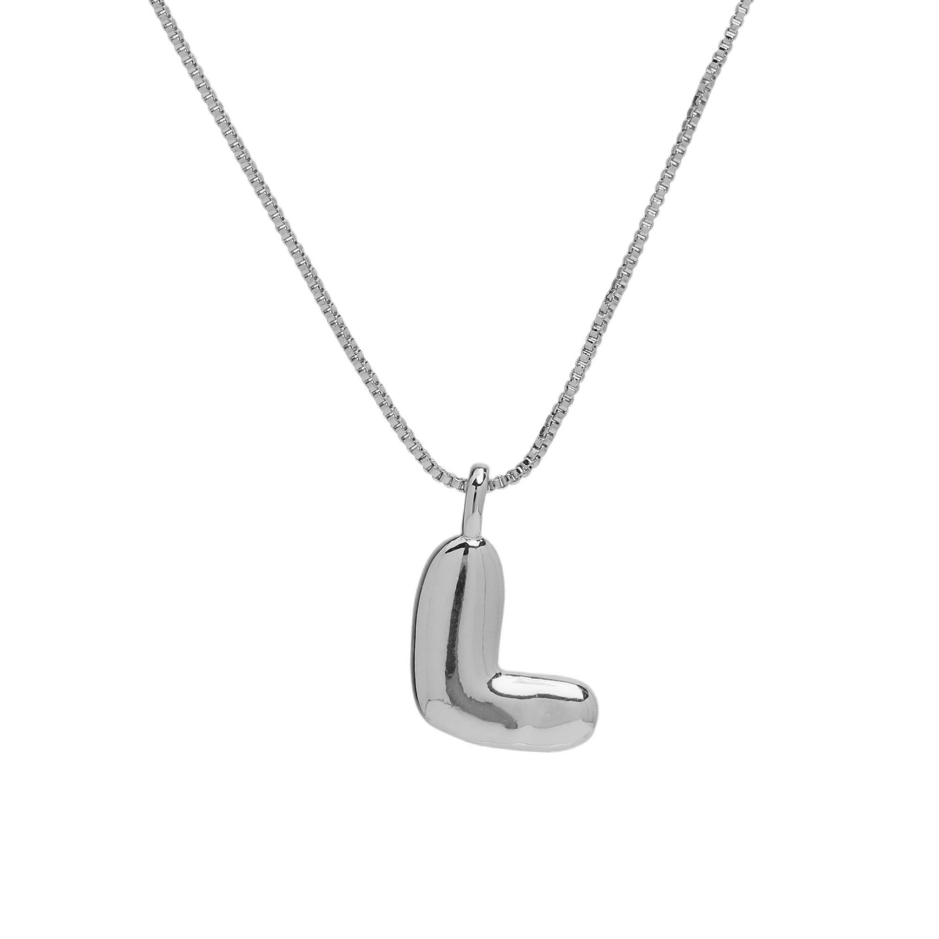 Jesenia Bubble Initial Necklace - Letter L [F3DGEMAU]