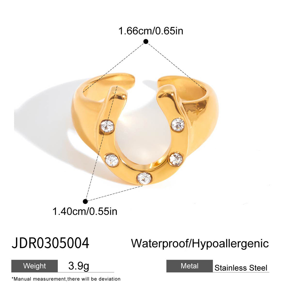 Rayelle Diamond Horseshoe Ring - JDR0305004 [LCW9WPSE]