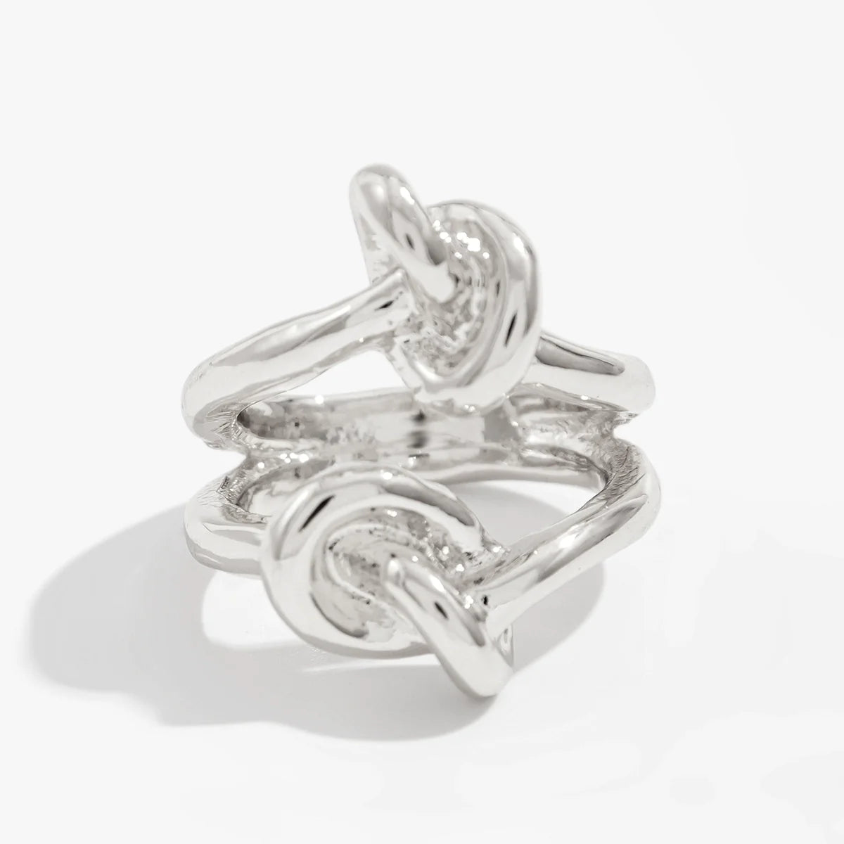Brynna Sculptural Statement Rings - Double Knot Silver