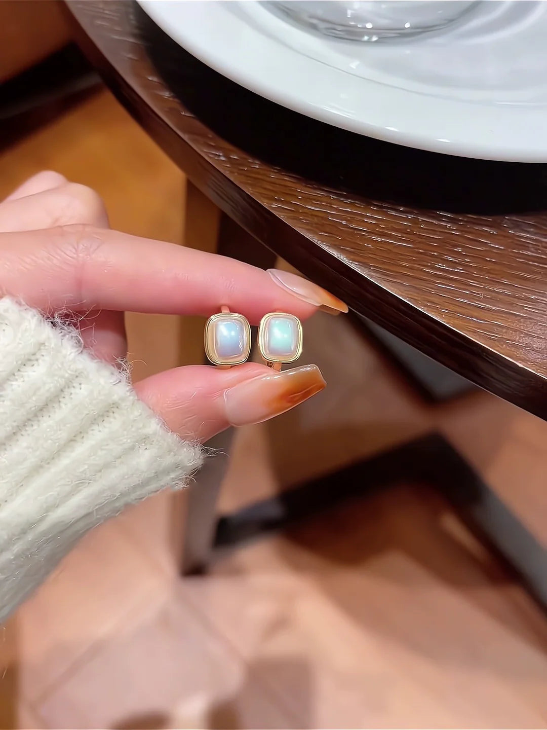 Ellanor Starburst Pearl Clip Earrings - Square Pearl Clip Earrings
