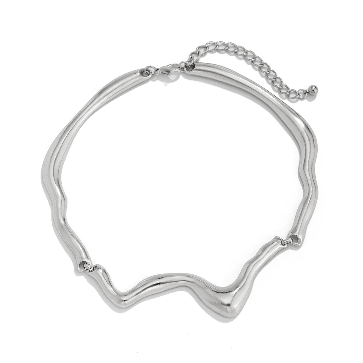 Ysabella Irregular Wave Necklace - Necklace Silver