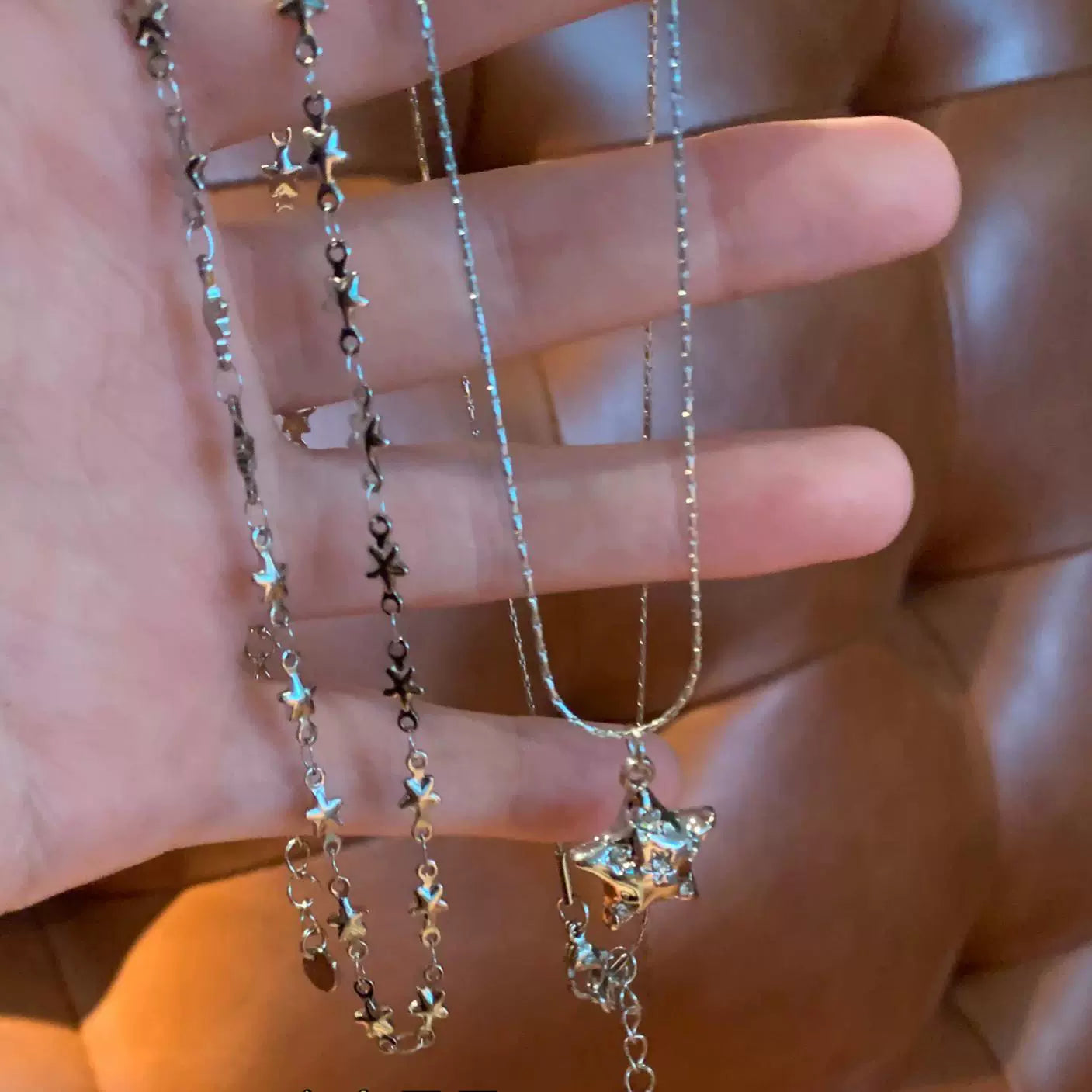 Havana Layered Star Necklace - Two Stars Necklace