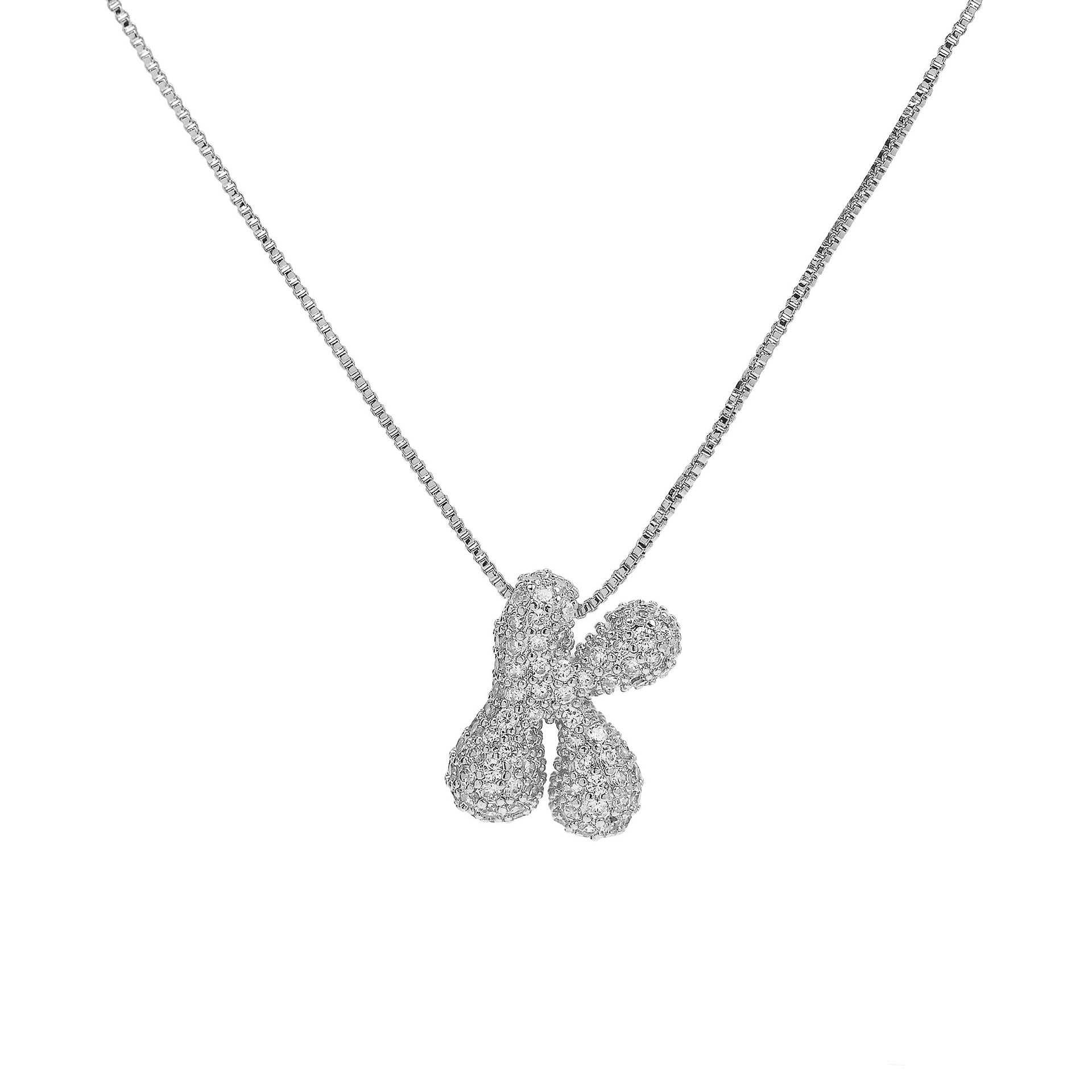 Francis Bubble Initial Necklace - Silver Necklace K [RBADA3BY]