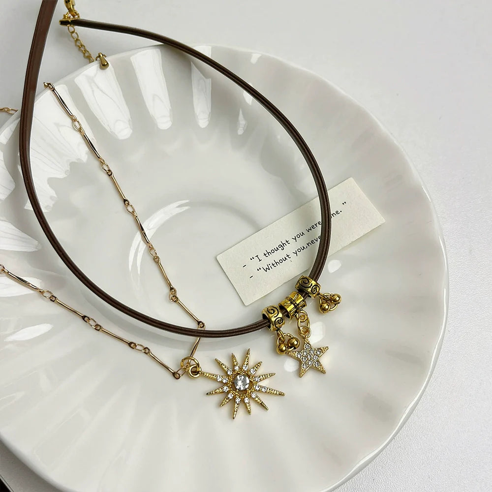 Blayklee Layered Celestial Choker - Two-piece Set Necklace