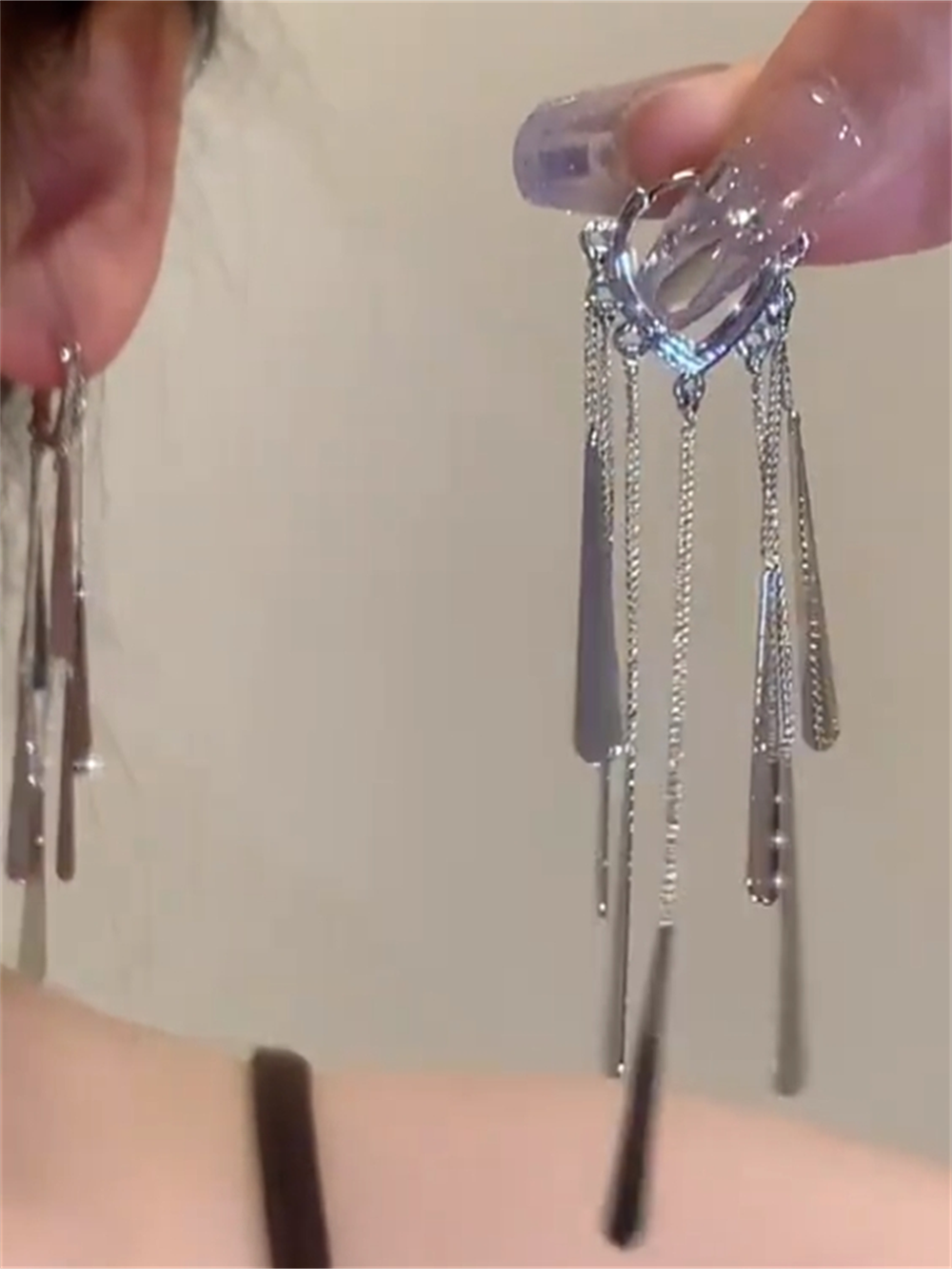 Kamille Heart Tassel Earrings - Heart Tassel Earrings (S925 Silver)