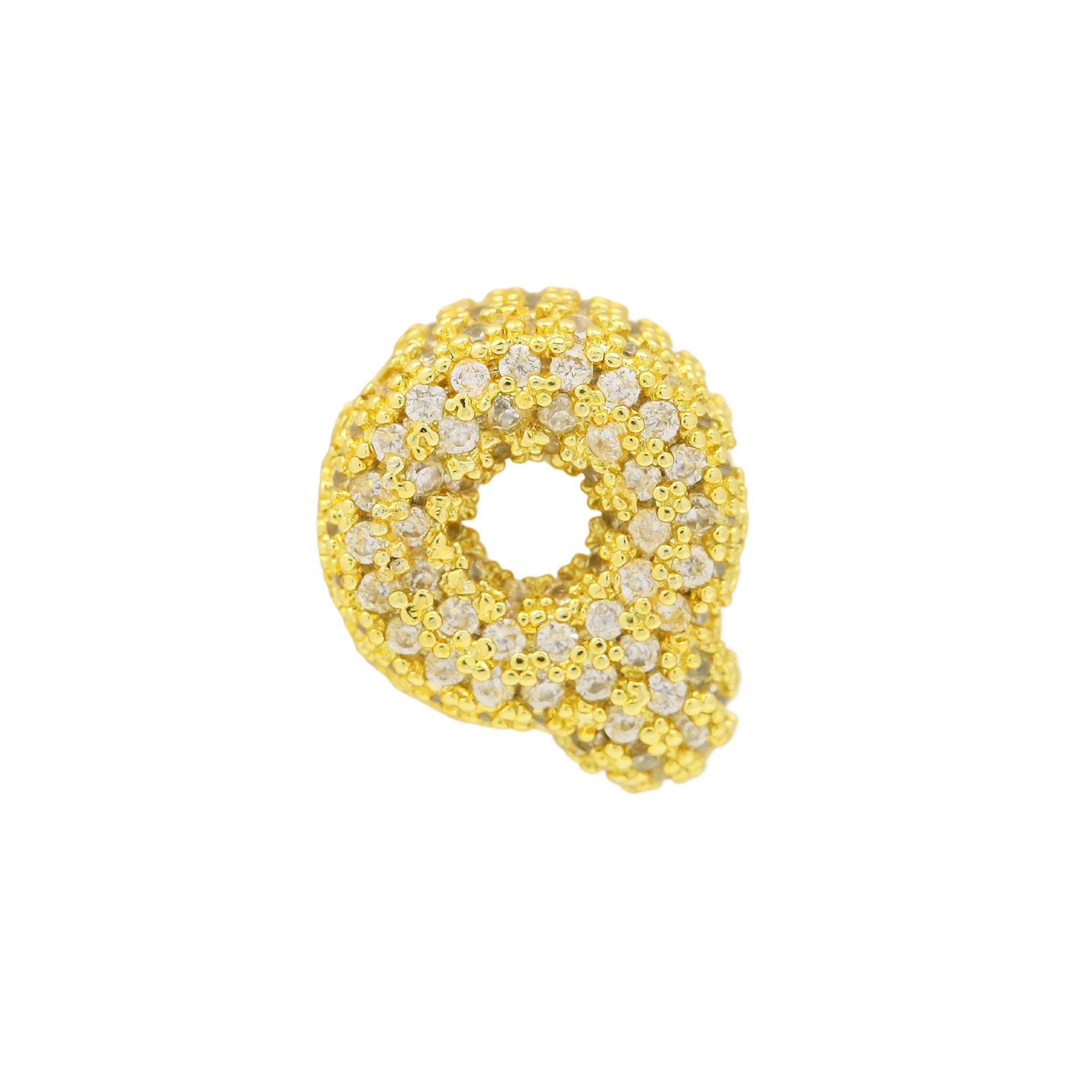 Jehlani Zircon Bubble Letter Necklace - Gold Q Pendant [L94H2VXZ]