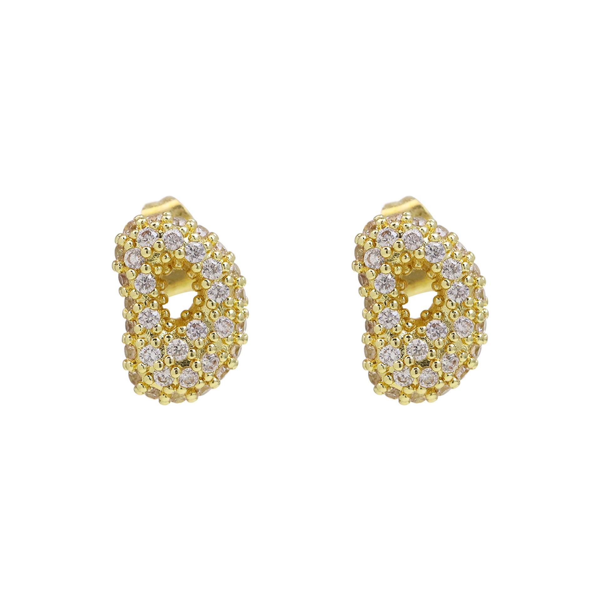 Lillyann Zircon Bubble Letter Earrings - D [F8BLMP9P]