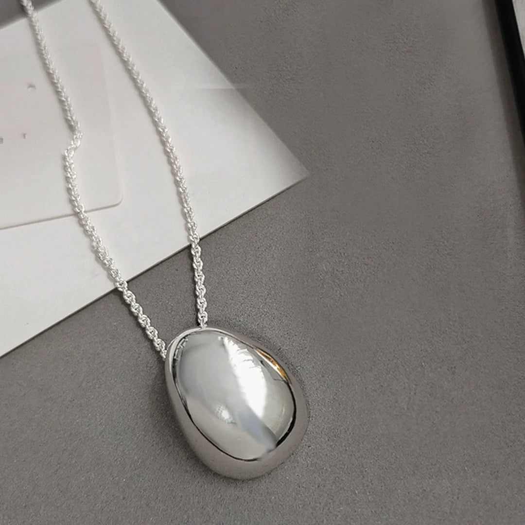 Vida Teardrop Pendant Necklace - Large Silver