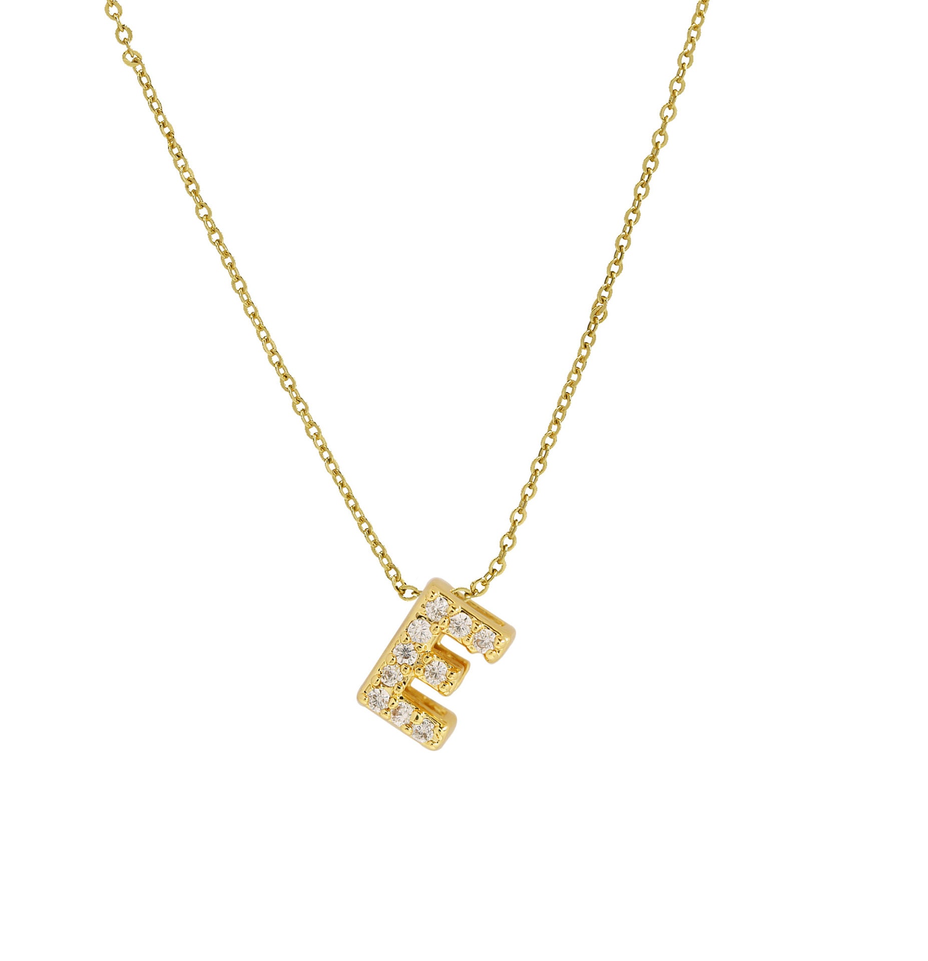 Caelynn Zircon Initial Necklace - E [BIOJL6U9]