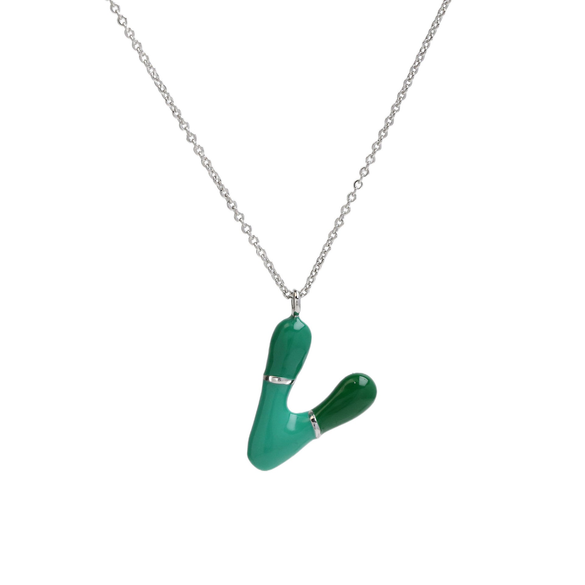 Victory Initial Bubble Necklace - Necklace V [84XC3H8N]