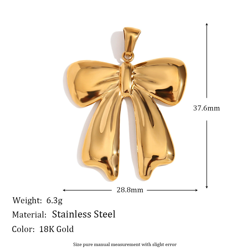 Sommer Gold Charm Pendants - Bow Pendant [ROVG00JZ]