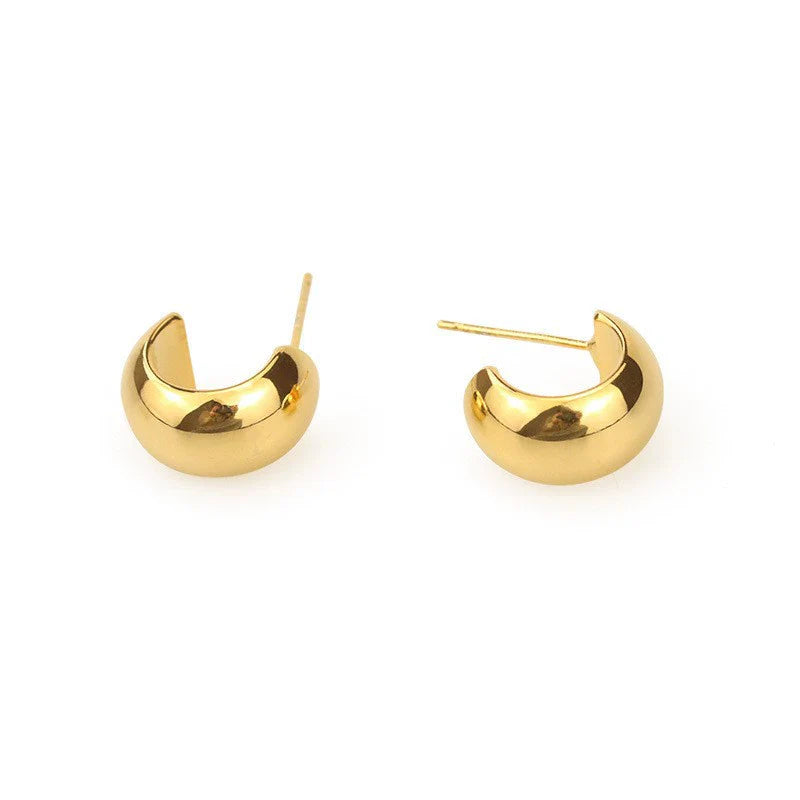 Rylyn Minimalist C-Shaped Studs - Gold (925 Silver Post)
