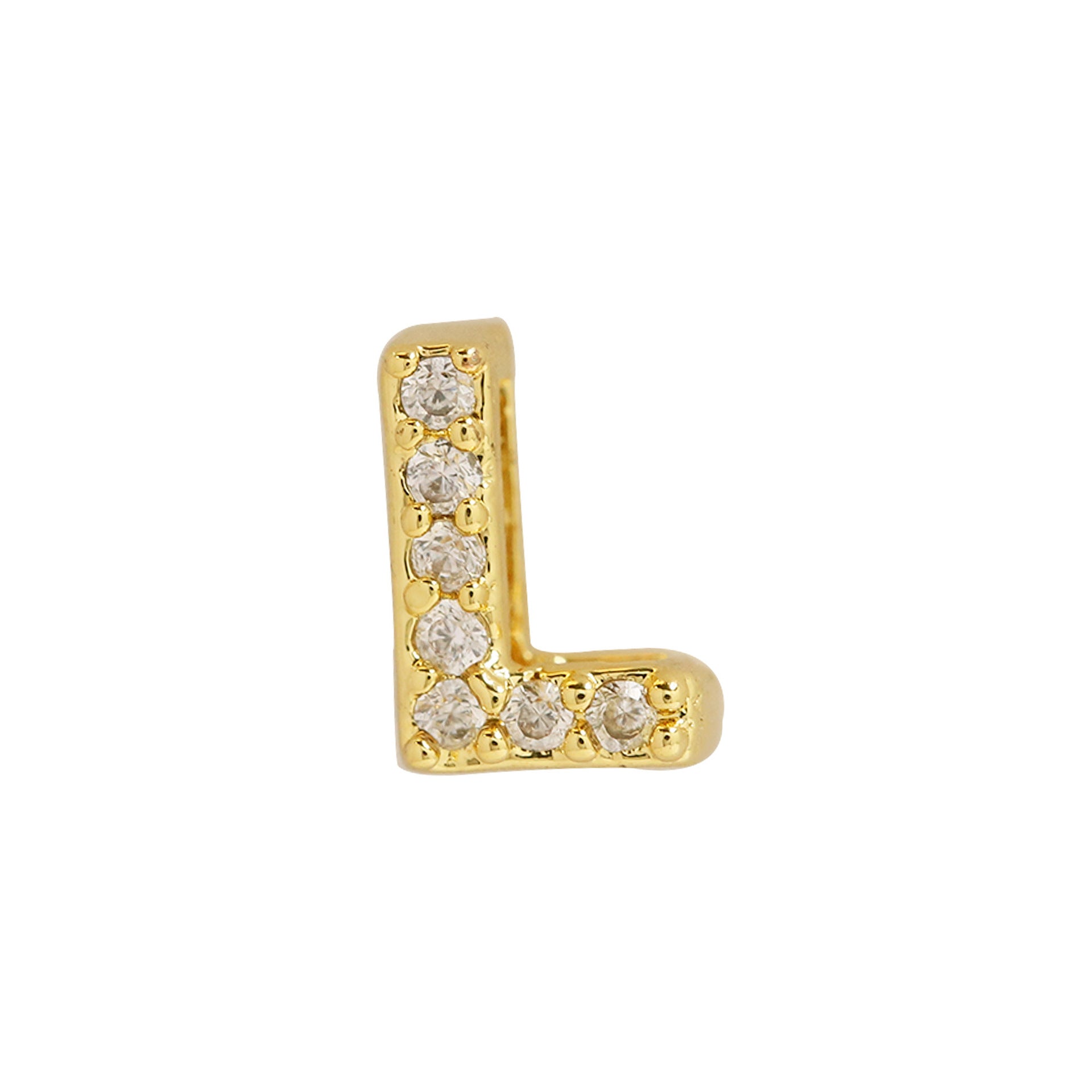 Leyna Gold Zircon Initial Necklace - L [6WOOXFI8]