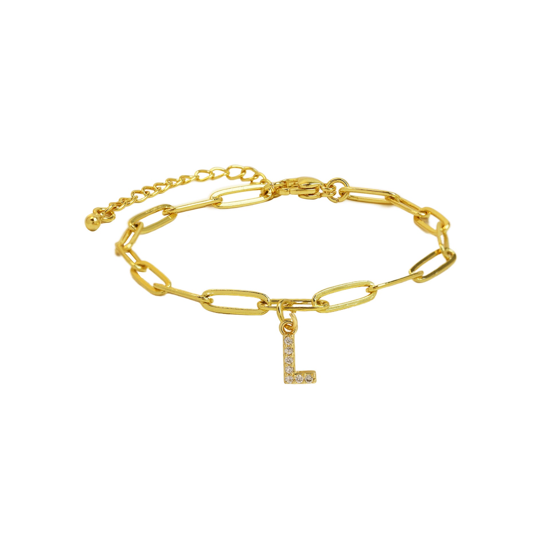 Jenessa Micro Inlay Letter Bracelet - L [F4KN1YHG]