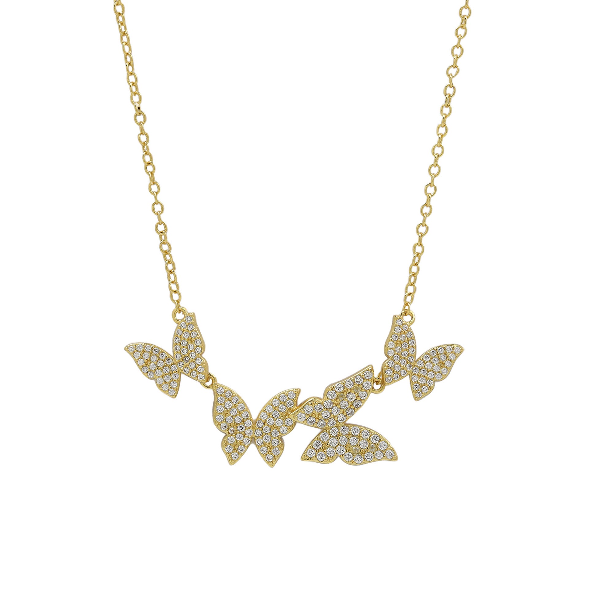 Melodie Encrusted Butterfly Necklace - Style 1 Necklace [PVGHFZP1]