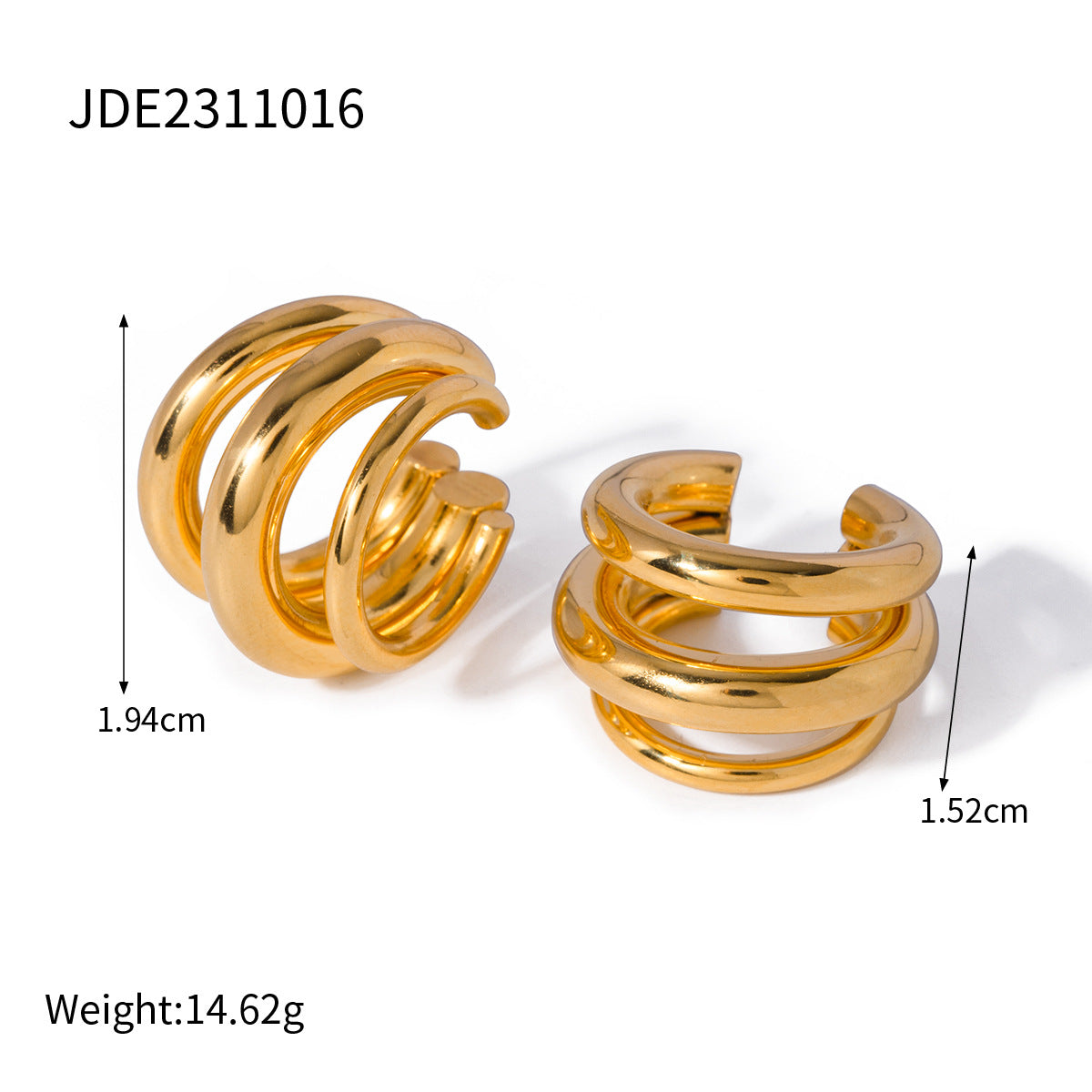 Deonna Modern Gold Ear Cuffs - JDE2311016 [U6GGXNQ1]