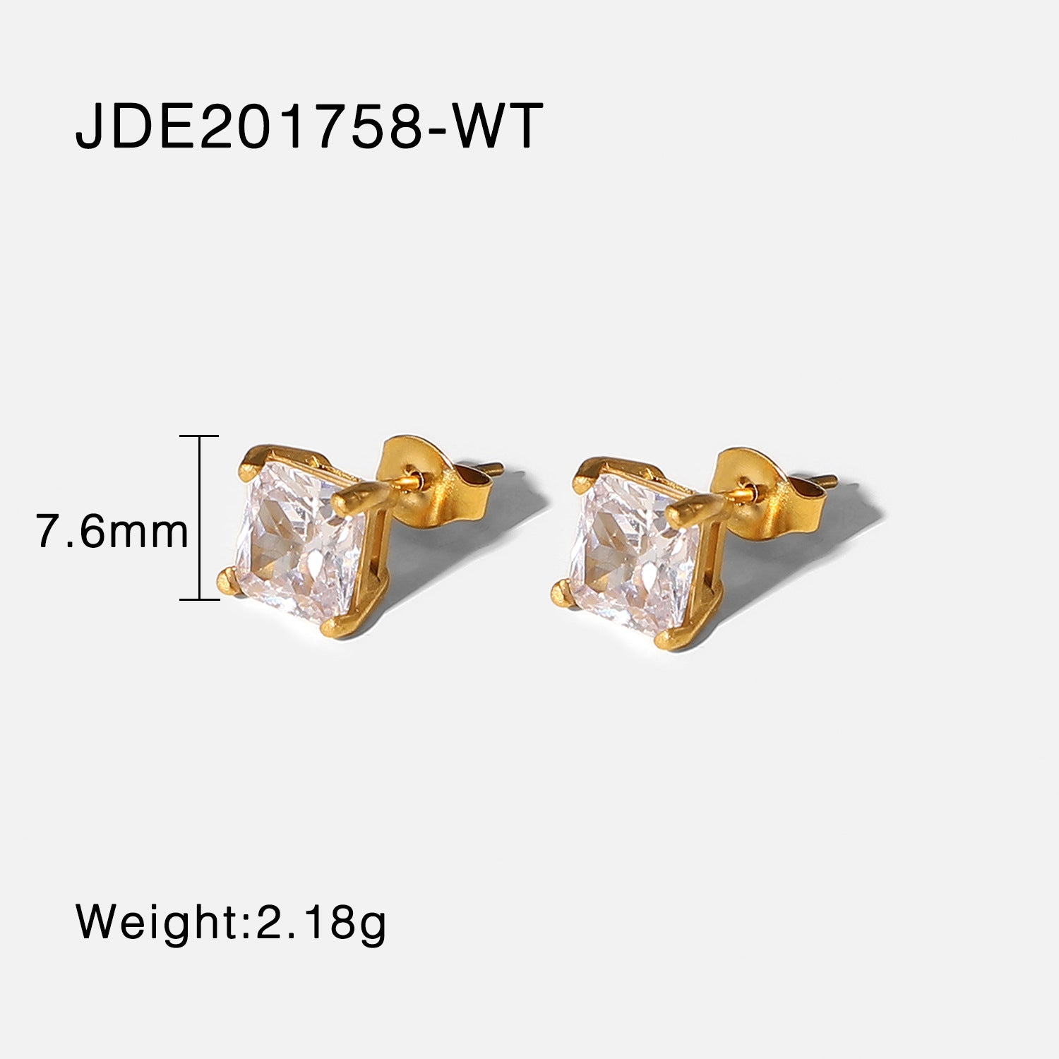 Micaiah Exquisite Square Zircon Earrings - White [0M2CRLXR]