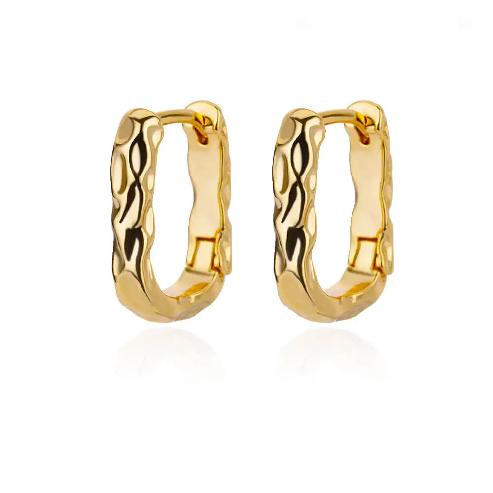 Phoebe Gold Chunky Hoop Earrings - E3120G-8