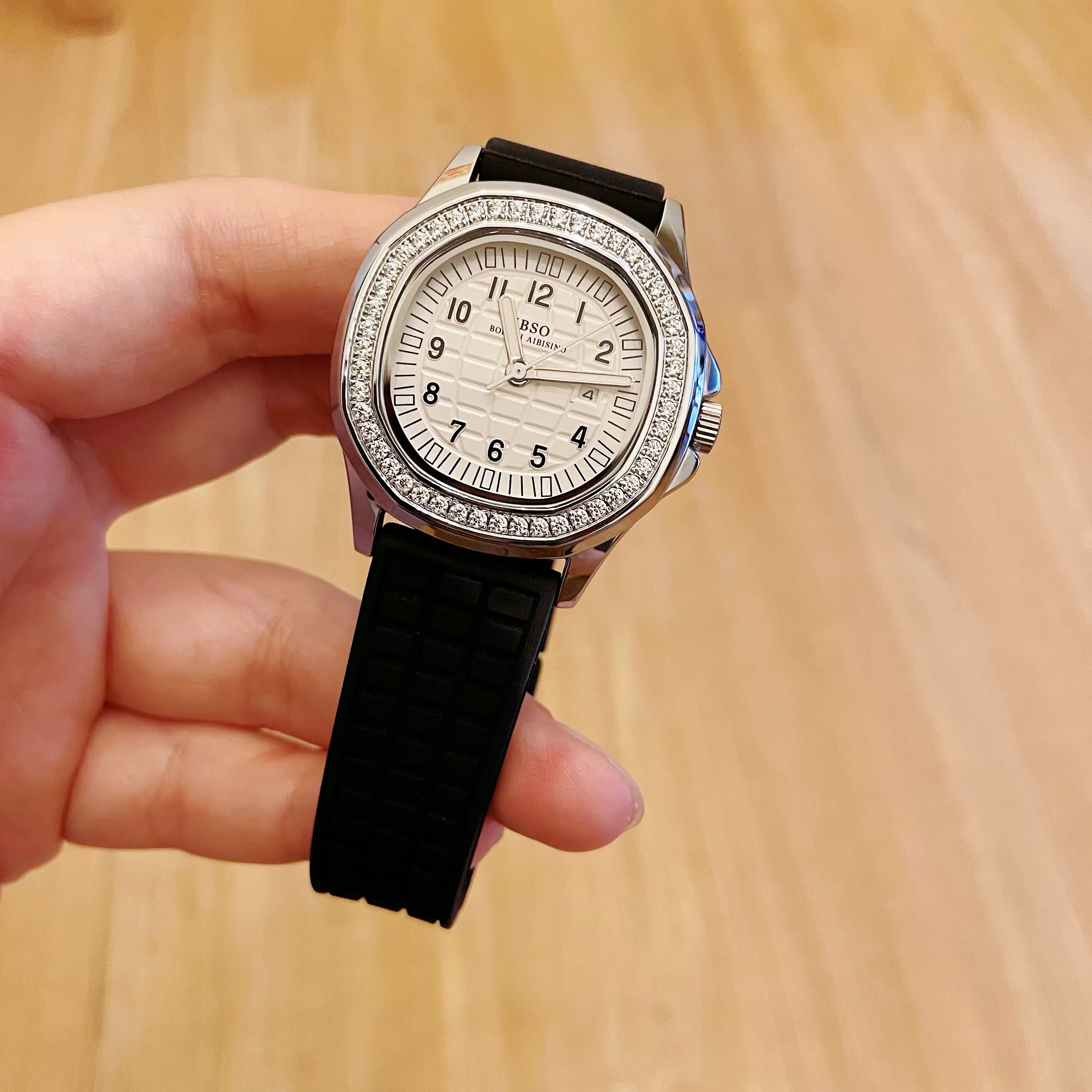 Zaire Square Crystal Watch - Classic Black