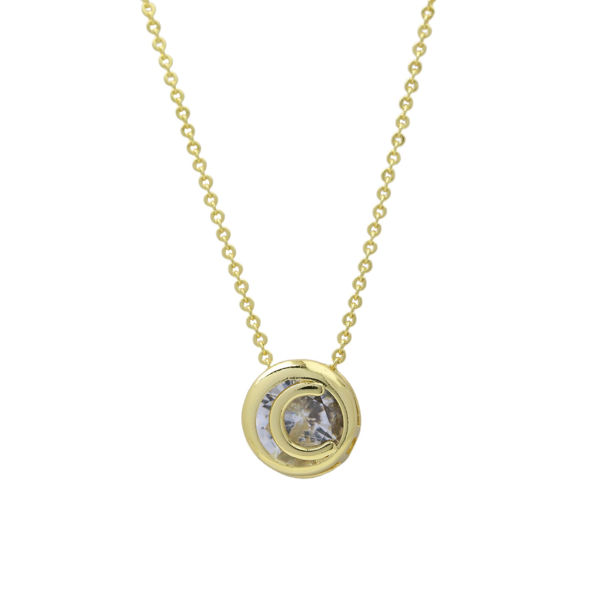 Gia Initial Pendant Necklace - C [F0MN8E8V]